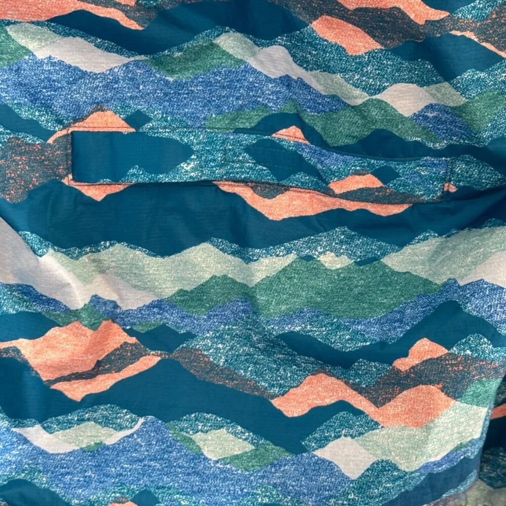 Lands End Kids Rain Jacket Waterproof Hooded XL 14 16 Teal Lightweight Coat - Picture 7 of 16